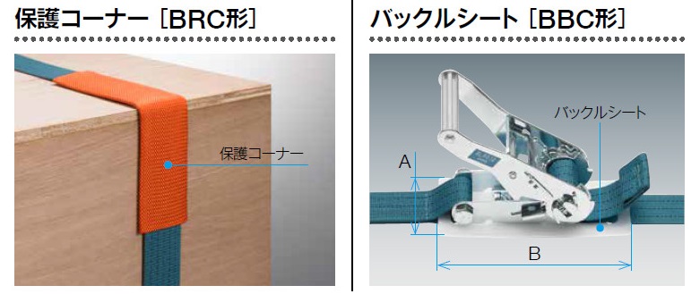 左：保護コーナー　右：バックルシート  